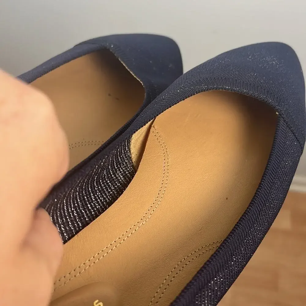 Hush Puppies slip on point toe metallic thread flat size 10